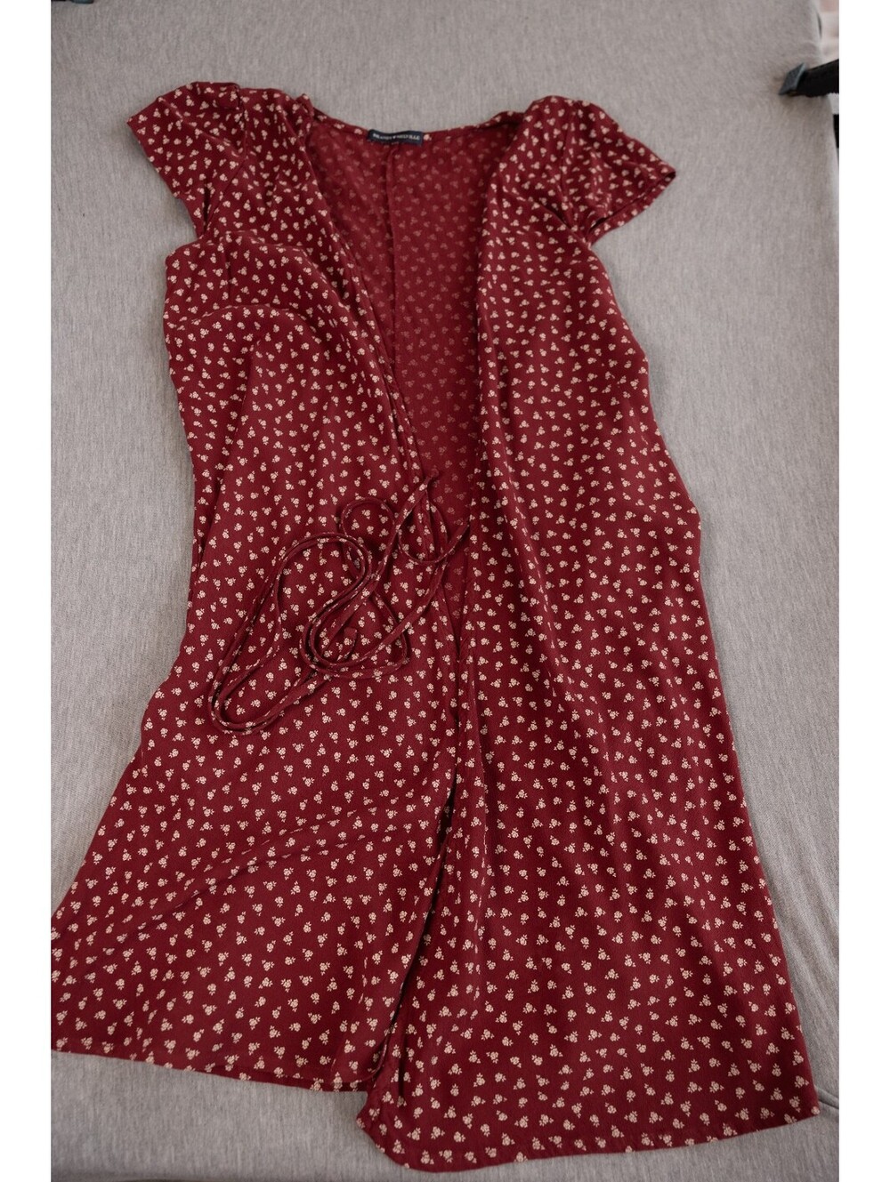 Brandy Melville red floral wrap dress